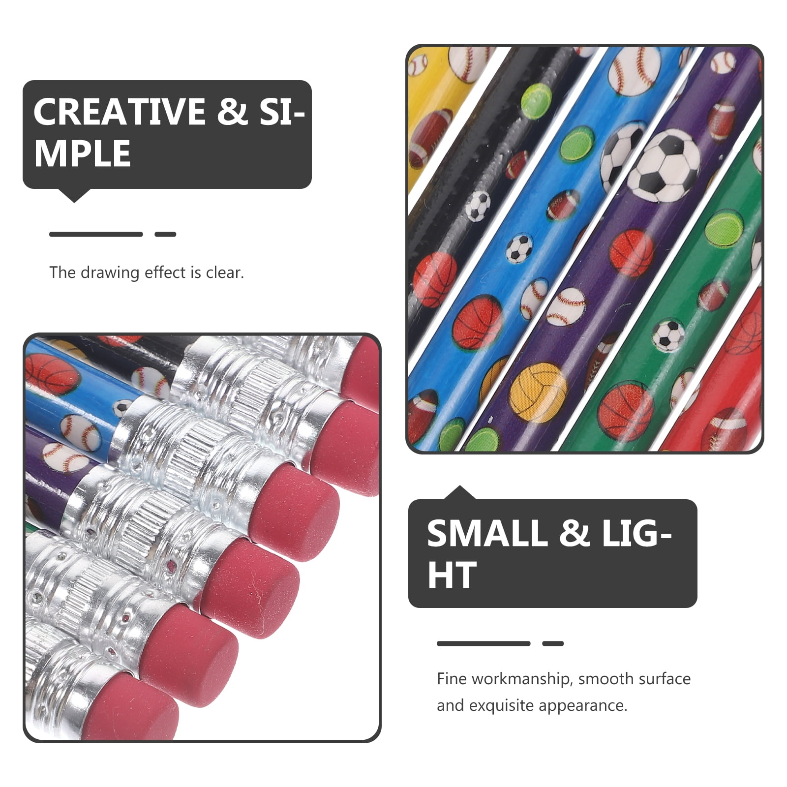 48 Pcs Football Pencil Sports Pencils for Painting Writing Gifts Office Drawing Tool