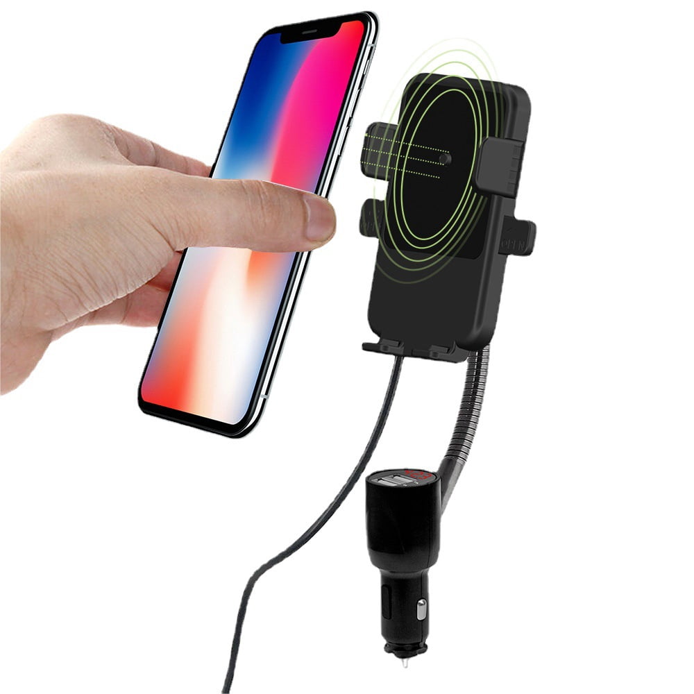cigarette lighter wireless phone charger Cigarette lighter dual usb smart fast charging Qi Car wireless charging  universal navigation mobile phone bracket