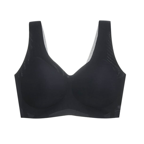 B91xZ Comfortable Bras for Women Spaghetti Strap Cotton Pullover Sports  Bra,Black M 