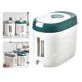 thumbnail image 3 of Cubo de almacenamiento de arroz de plástico de 10KG, tarro de grano de comida, contenedor sellado a prueba de , dispensador de tienda de alime Verde Soledad Cubo de arroz, 3 of 10