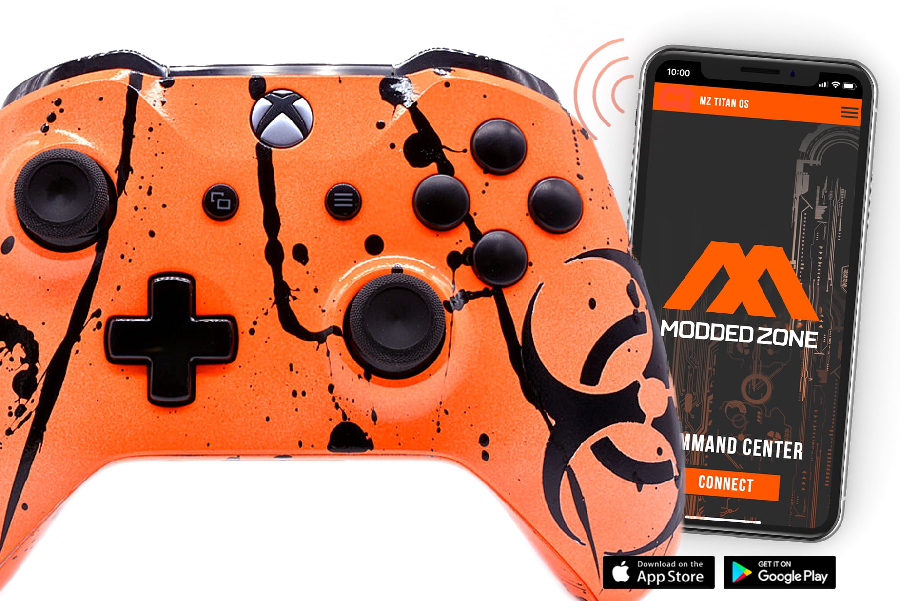 "Toxic Orange" Xbox One S SMART Custom Rapid Fire Modded Controller