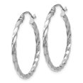 thumbnail image 2 of 14k White Gold Twist Hoop Earrings Round, 2 of 8