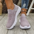 thumbnail image 3 of ibiyuan Wide Walking Shoes for Women Knit Upper Embroidery Wide Walking Shoes for Women Adjustable Upper Closed Toe Slip on Womens Shoes Sneakers Soft Hands Free Mary Jane Shoes Women Foam Shoes, 3 of 8