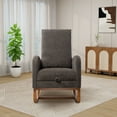 thumbnail image 3 of Rocking Chair Nursery, Nursery Rocking Chairs with Retractable Footrest & Side Pocket, Comfy Rocking Chairs in Boucle Fabric, Reading Arm Glider Chair for Bedroom, Living Room, Office, Charcoal, 3 of 8