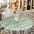 thumbnail image 6 of Sage Green Ombre Round Tablecloth for 45-54 Inch Tables,Fitted Table Cover with Elastic Edge,Modern Geometric Abstract Art Aesthetics Waterproof Outdoor Table Cloth Protector for Patio Garden Dinner, 6 of 9