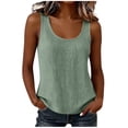 thumbnail image 2 of Ynynloco Womens Cotton Linen Tank Tops 2026 Scoop Neck Ribbed Sleeveless Top Casual Basic Loose Fitted Knit Cami Tee Shirts for Summer & Daily Wear, 2 of 7