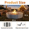 thumbnail image 2 of Fire Ring Pit 5FT Diameter Camp Fire Pit Heavy Duty Galvanized Steel,Silver, 2 of 5