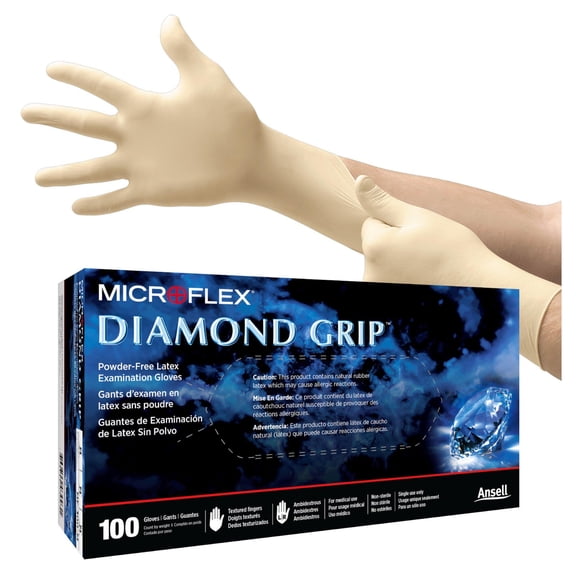 Microflex Diamond Grip MF-300-XL Latex Gloves X-Large (10 Boxes of 100)