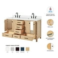 thumbnail image 3 of ARIEL 61'' Bathroom Vanity with Sink, American White Oak Solid Wood, Pure White Quartz Countertop 1.5 inch Edge and backsplash, Soft Closing Door and Drawer, Matte Black, 3 of 10