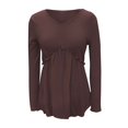 thumbnail image 4 of Womens Puff Long Sleeve Shirts，Babydoll Peplum Tops For Women V Neck Tunic Dressy Casual Blouse A 2XL, 4 of 4