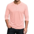 thumbnail image 2 of Mens Solid Color Raglan 3/4 Sleeve Henley Shirts 200g Imitation Cotton Summer Baseball Casual Athletic Tops Multicolor M, 2 of 5