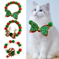 Eisoary Xmas Pet Collar Sparkling Sequins Design Friendly to Skin Super