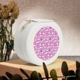thumbnail image 6 of Yiaed Skull Blue Flower Print Travel Jewelry Case Bridesmaid Gift Boxes Jewelry Travel Organizer Small Round Jewelry Box Mini Storage-White, 6 of 7