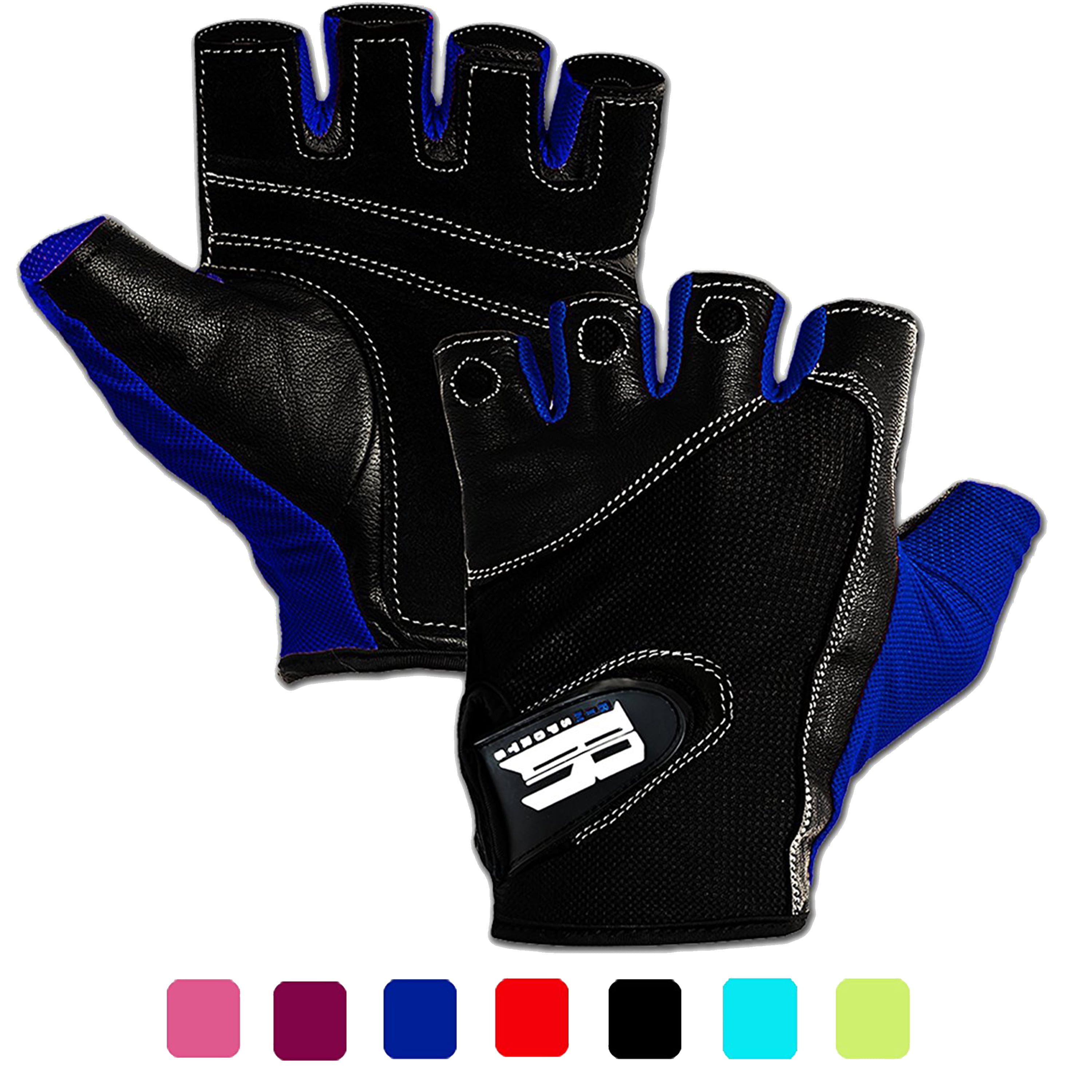 DOUBLE STRAP PADDED LEATHER WEIGHT LIFTING GLOVES FITNESS TRAINING CYCLING GYM 
