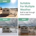 thumbnail image 4 of Wooden Rabbit Hutch Indoor and Outdoor, Large Rabbit Cage Chicken Coop Expandable, Weatherproof Bunny Cage with Anti-Chew Metal Frame Ramp for Backyard Small Animals Rufous, Grey, 4 of 9