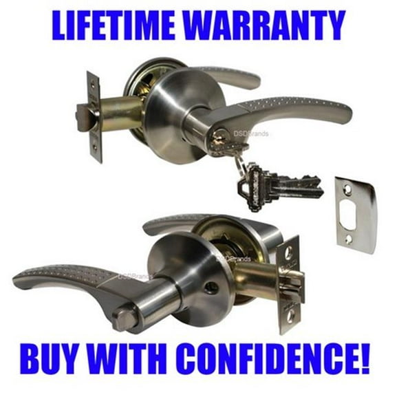 Constructor Etude Entry Lever Door Lock with Knob Handle Lockset- Satin Nickel