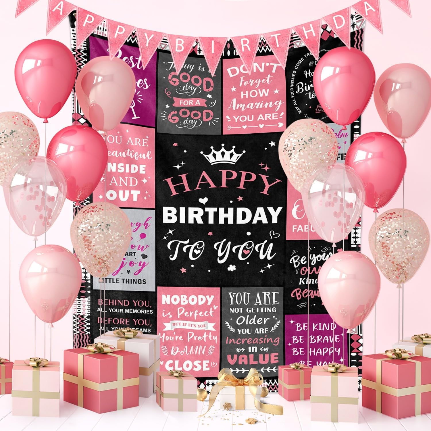 Birthday Gifts for Women - Happy Birthday Decorations Blanket - Gifts for Women Birthday Unique - Womens Birthday Gift Ideas for Her Wife Daughter Mom Sister Friendship - Soft Throw Blanket