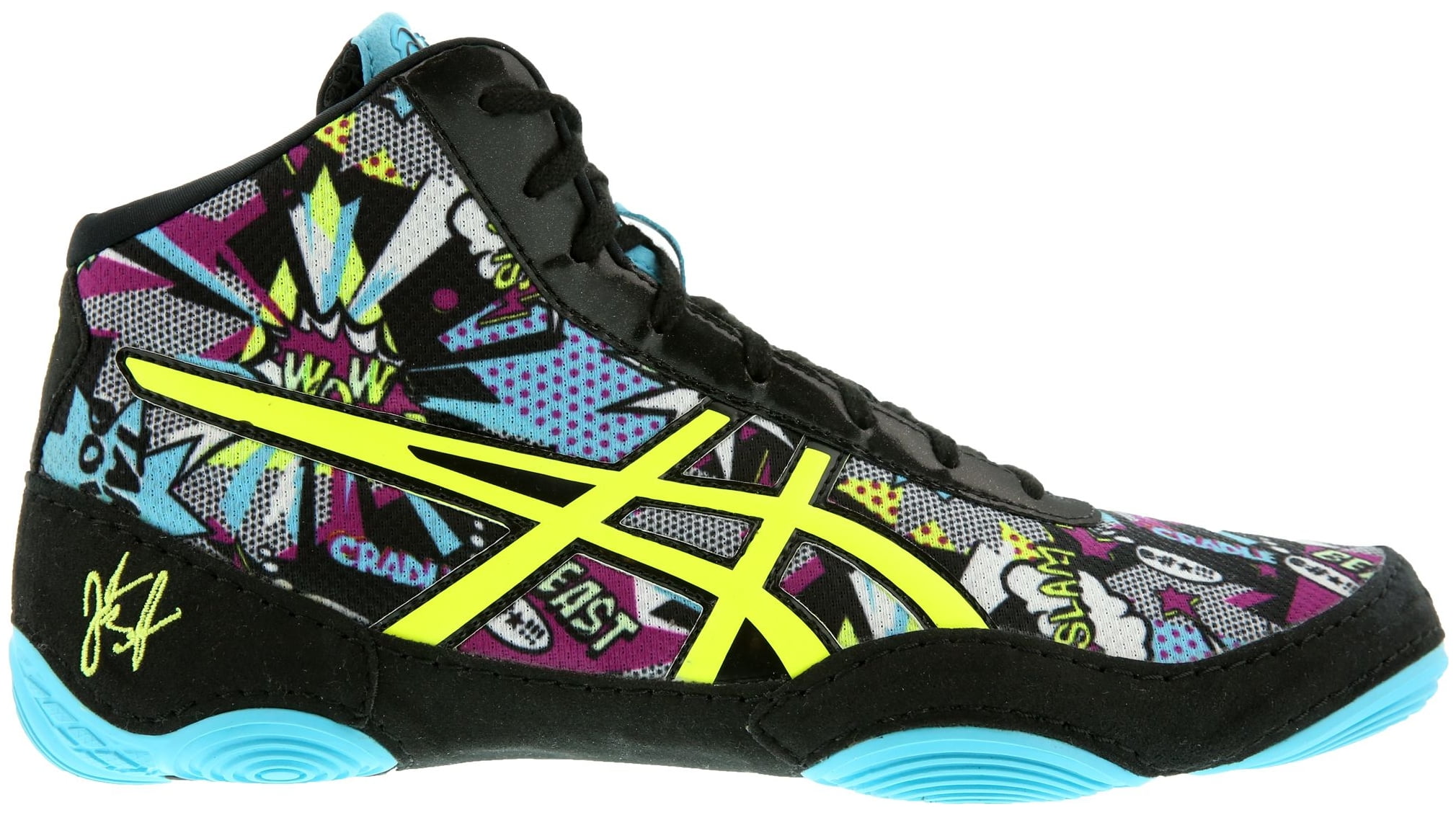 purple asics wrestling shoes