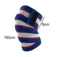 thumbnail image 2 of 1x Knee Wrap Easy Using Multi Use Elastic Protector Durable Compression Brace Knee Pad for Squat Volleyball Weightlifting Tennis Basketball Blue Red White, 2 of 9