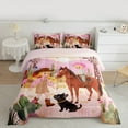 thumbnail image 2 of Manfei Cute Cowboy Cowgirl Queen Comforter Set,Rustic Western Farmhouse Bedding Sets,Tropical Botanical Cactus Bedding Comforter Set For Boys Girls,Luxury Bedroom Decor Reversible,3-Piece, 2 of 8