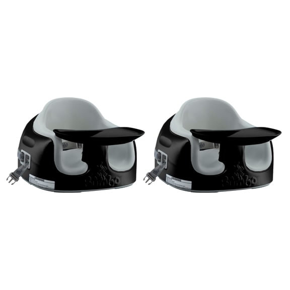 Bumbo Baby Toddler Adjustable 3-in-1 Booster Seat, Black/Monsoon (2 Pack)