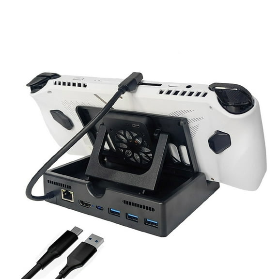 Gaming Dock Stand Multifunctional Cooling Hub Docking Station with Adjustable Height PD60W Charging Base for RogAlly