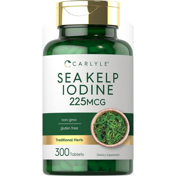 Sea Kelp Iodine | 225mcg | 300 Tablets | by Carlyle