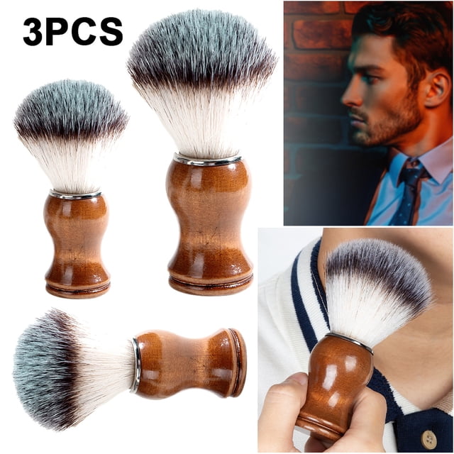 Los Hombres Cepillo Barba Cómodo Afeitar Lana Nailon para Peluquería (H015)