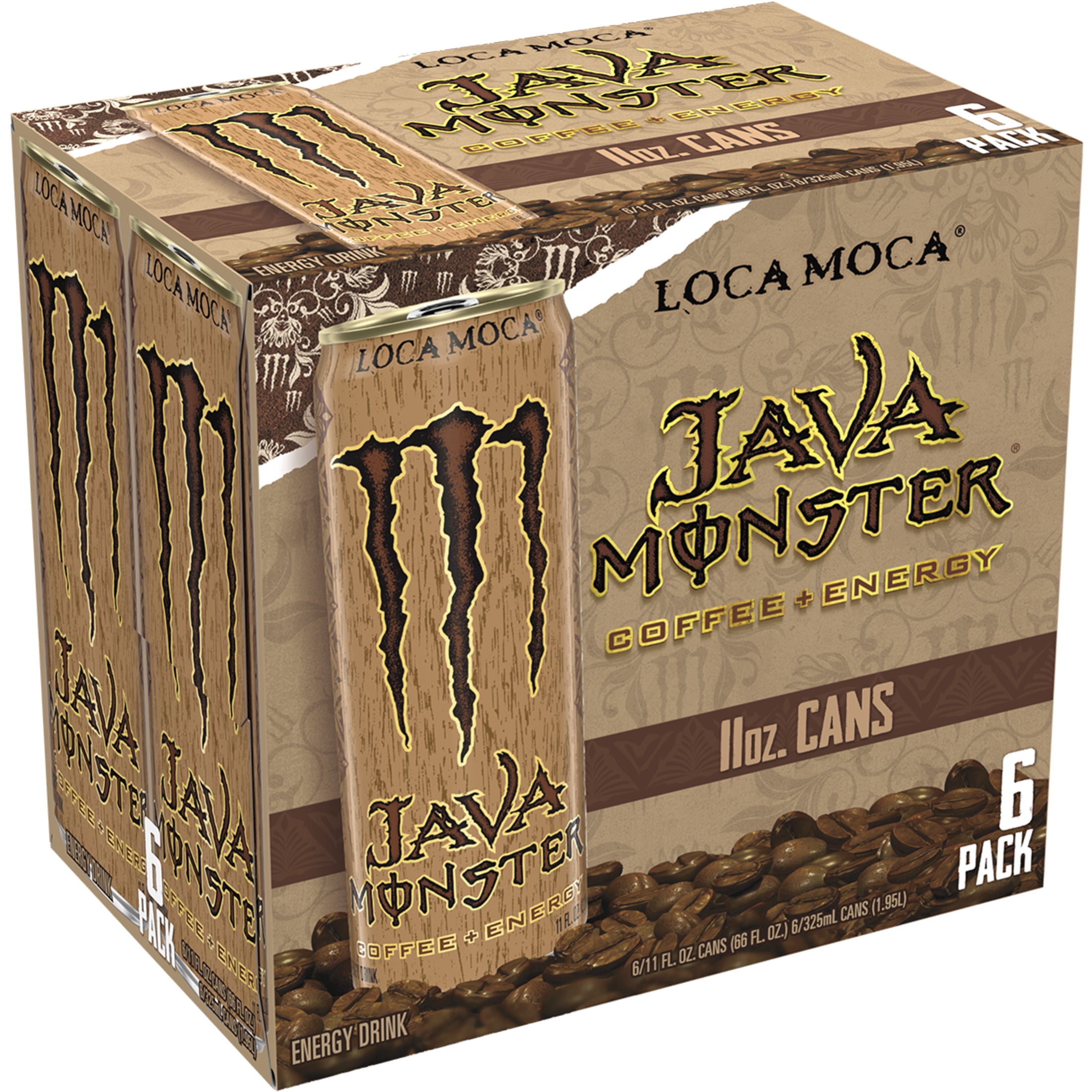Monster Java Loca Moca Coffee Energy Drink, Mocha Blend Brew, 6