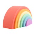 thumbnail image 1 of Apilador de silicona de Ginkgo azul - Rompecabezas de anidación de arcoíris Montessori | Juguete apilable para niños y niños pequeños | Juguetes sensoriales de rompecabezas de arcoíris de 6 capas - Ma, 1 of 7