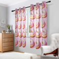 thumbnail image 2 of Yayeee Window Curtains Light Filtering 63"x52" Grommet Panel Pair Home Living Room Decor, Light Pink Doughnuts, 2 of 7