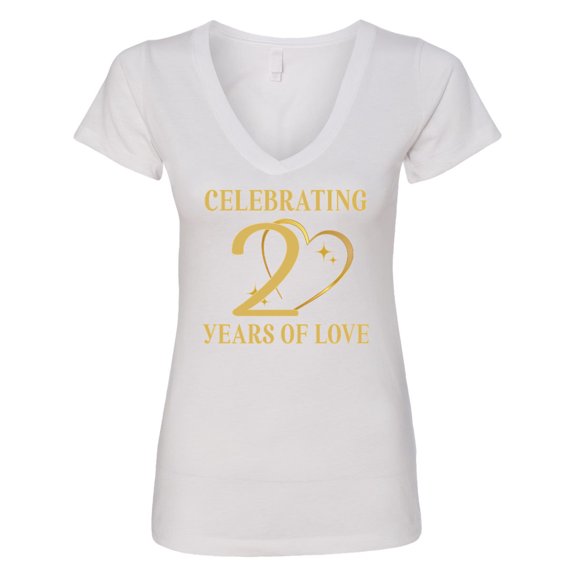 Inktastic 20th Anniversary Keepsake 20 Years Together Women's V-Neck T-Shirt