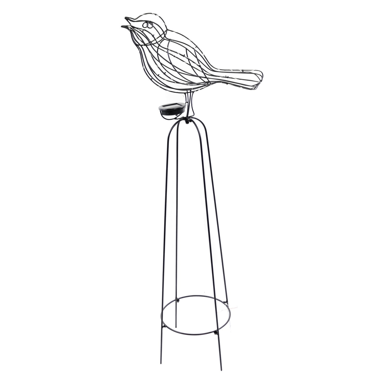 Solar Metal Bird Garden Trellis with LED Lights