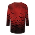 thumbnail image 6 of Axiiglly Halloween Shirts for Women Plus Size 3/4 Sleeves Round Neck Print Tops Casual Loose Graphic Tees S-5XL, 6 of 6