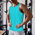 thumbnail image 6 of Haiem Aqua Men Workout Tank Top Gym Bodybuilding Sleeveless Muscle T Shirts Athletic Tank Breathable Workout Shirt-Large, 6 of 8