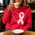 thumbnail image 4 of Nowekniz Women Oversized Breast Cancer Awareness Ribbon Graphic Hoodie, Long Sleeve Casual Hooded Sweatshirt with Pockets, 4 of 5