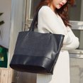 thumbnail image 2 of Ladies Tote Bag Large Capacity Fashion Dual Color Shoulder Tote Top Handle Bag, 2 of 8