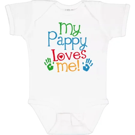 Baby Bodysuit BELLA CANVAS My Pappy Loves Me Baby Bodysuit From Childs Grandkids One-Piece Infant