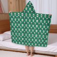 thumbnail image 5 of Green Skull Bat Pattern Hooded Bath Towel，50"x30" for Ages 3 To 12 Kids, Quick Dry Lightweight Soft Microfiber Hood Beach Towel Cover Up for Kids, 5 of 7