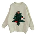 thumbnail image 5 of Cute Christmas Sweaters for Women 2025 Long Sleeve Crewneck 3D Christmas Tree Xmas Pullover Sweater Jumper Tops, 5 of 8