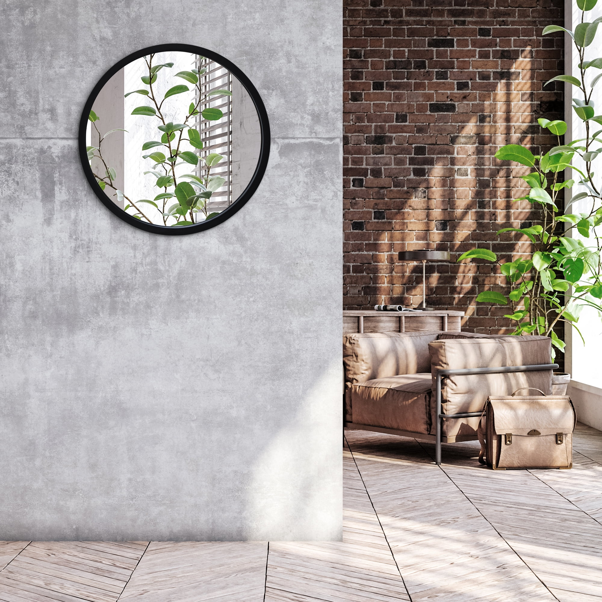 Americanflat - 20x20 Framed Black Round Mirror - Circle Mirror for Bathroom, Bedroom, Entryway, Living Room