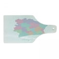 thumbnail image 1 of Ivory Coast Cutting Board, Pastel Style Colorful Map with Country Name Calligraphy Geo Graphic, Decorative Tempered Glass Cutting and Serving Board, in 3 Sizes, by Ambesonne, 1 of 2