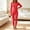 Red, variant on Women Fall Winter Solid thermal Underwear Set, Crew Neck Fleece Lined Thick Warm Slim Fit Base Layer Long Johns for Cold Weather Red