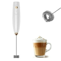 Rechargeable Double Whisk Milk Frother Handheld,Mini Foam Maker With Stand,Double Whisk Drink Mixer for Lattes,Cappuccino,Matcha and Hot Chocolate