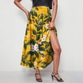 thumbnail image 5 of dazeni Summer Maxi Skirts for Women Fashion Boho Long Skirt Trendy Floral High Waist A Line Beach Skirt Vacation Outfit with Pockets, 5 of 8