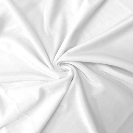 Stretch Velvet Fabric 60'' Wide by the Yard for Sewing Apparel Costumes Craft (White)