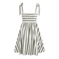 thumbnail image 4 of Uscallm Women's Tie Striped Boho Mini Dress A-Line Casual Basic Beach Vacation Swing Dresses, Gray XL, 4 of 9