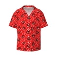 thumbnail image 4 of Salouo Red Ladybugs On White Dotted Pattern Cuban Collar Shirts for Men Button-Down Shirt Men's Short Sleeve Shirts Hawaiian Shirts Casual Shirts -4X-Large, 4 of 6