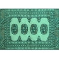 thumbnail image 1 of Ahgly Company Indoor Rectangle Southwestern Turquoise Blue Country Area Rugs, 6' x 9', 1 of 4