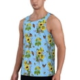 thumbnail image 2 of Gukieu Sunflowers And Bees Print Men's Quick Dry Fitness Vest, Round Neck Sleeveless Fitness Bodybuilding Top-X-Large, 2 of 7
